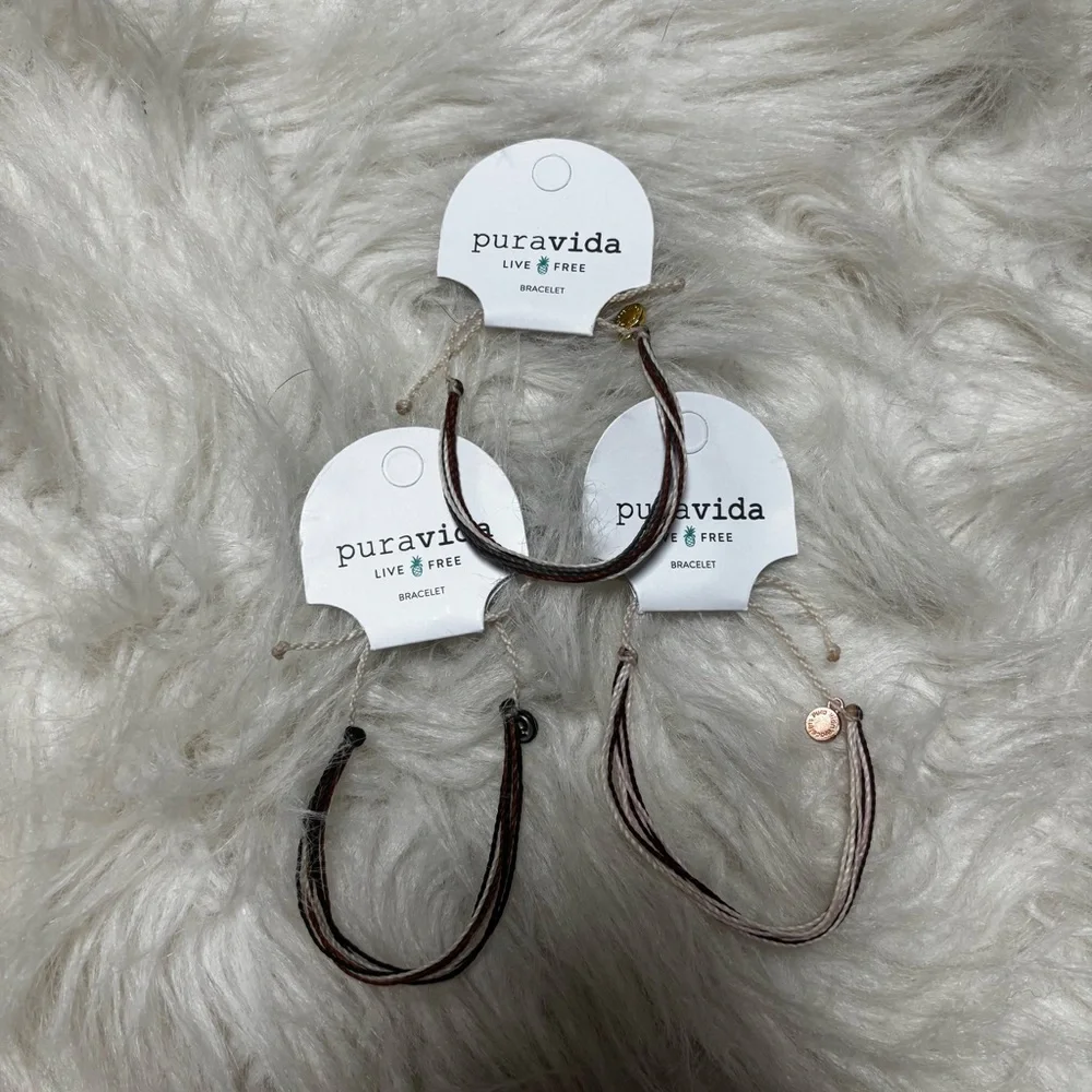 Bundle of 3 Pura Vida Bracelets NEW